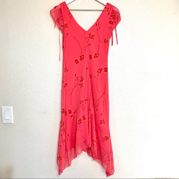 Vintage Pink Floral Ruched Midi Dress 90’s chic - Picture 14 of 16